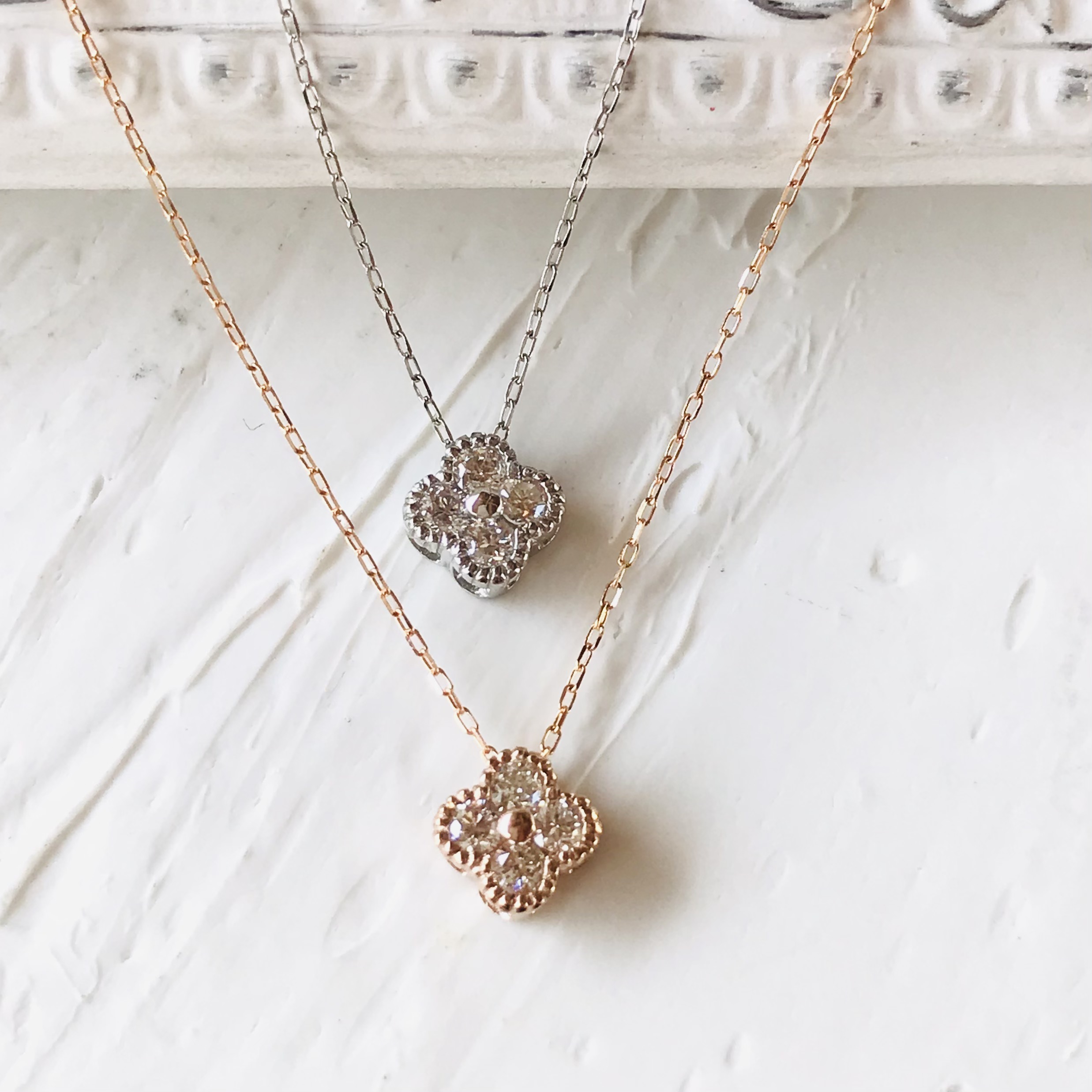 フラワーモチーフダイヤモンドネックレス ネックレス イオン イオン倉敷 ソフィミフネ 倉敷イオン モールの結婚指輪 婚約指輪 ファッションジュエリー専門店